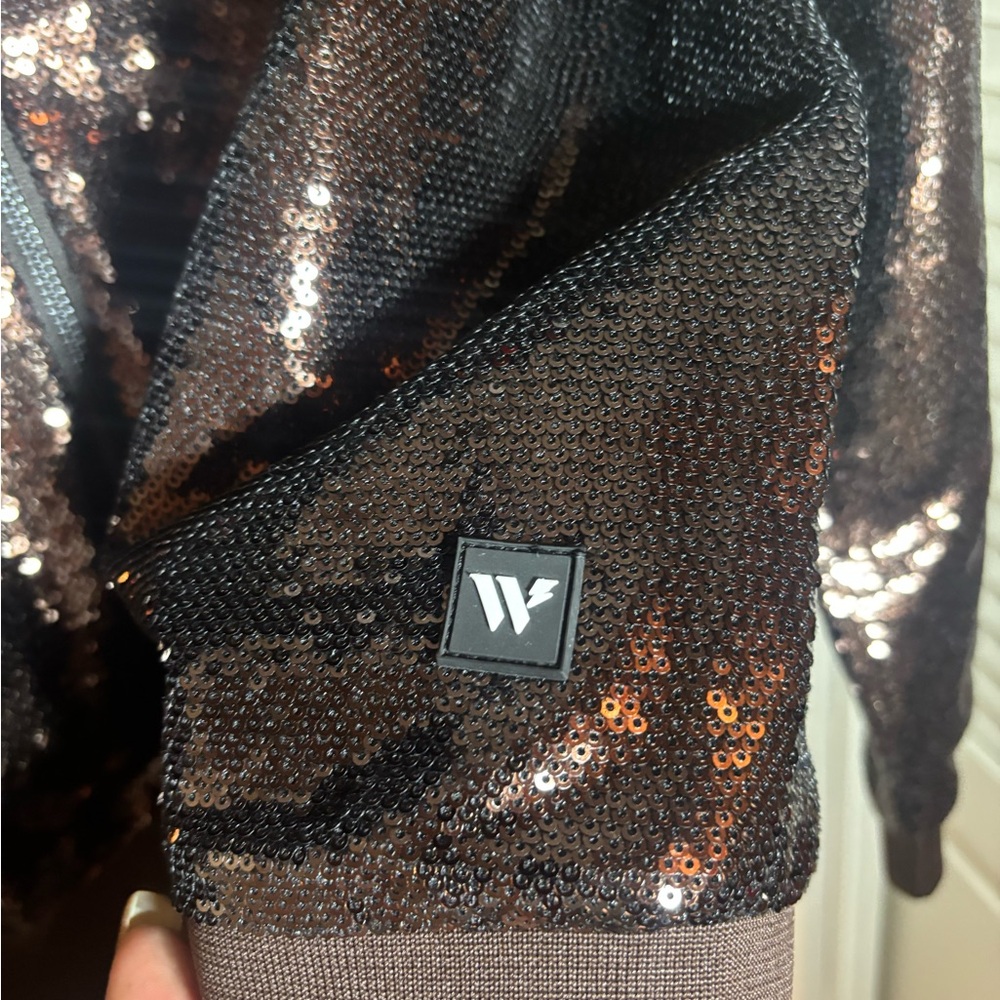 NWT Women's The Wild Collective Cleveland Browns Sequin Ombre Jacket - Large - Picture 7 of 11